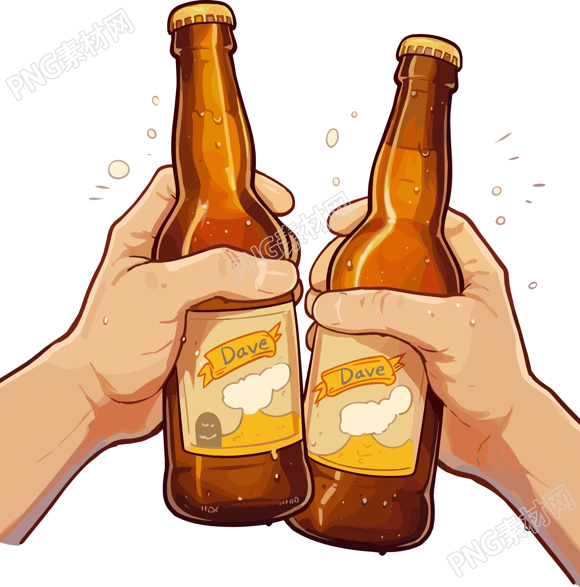 啤酒瓶透明背景插图
