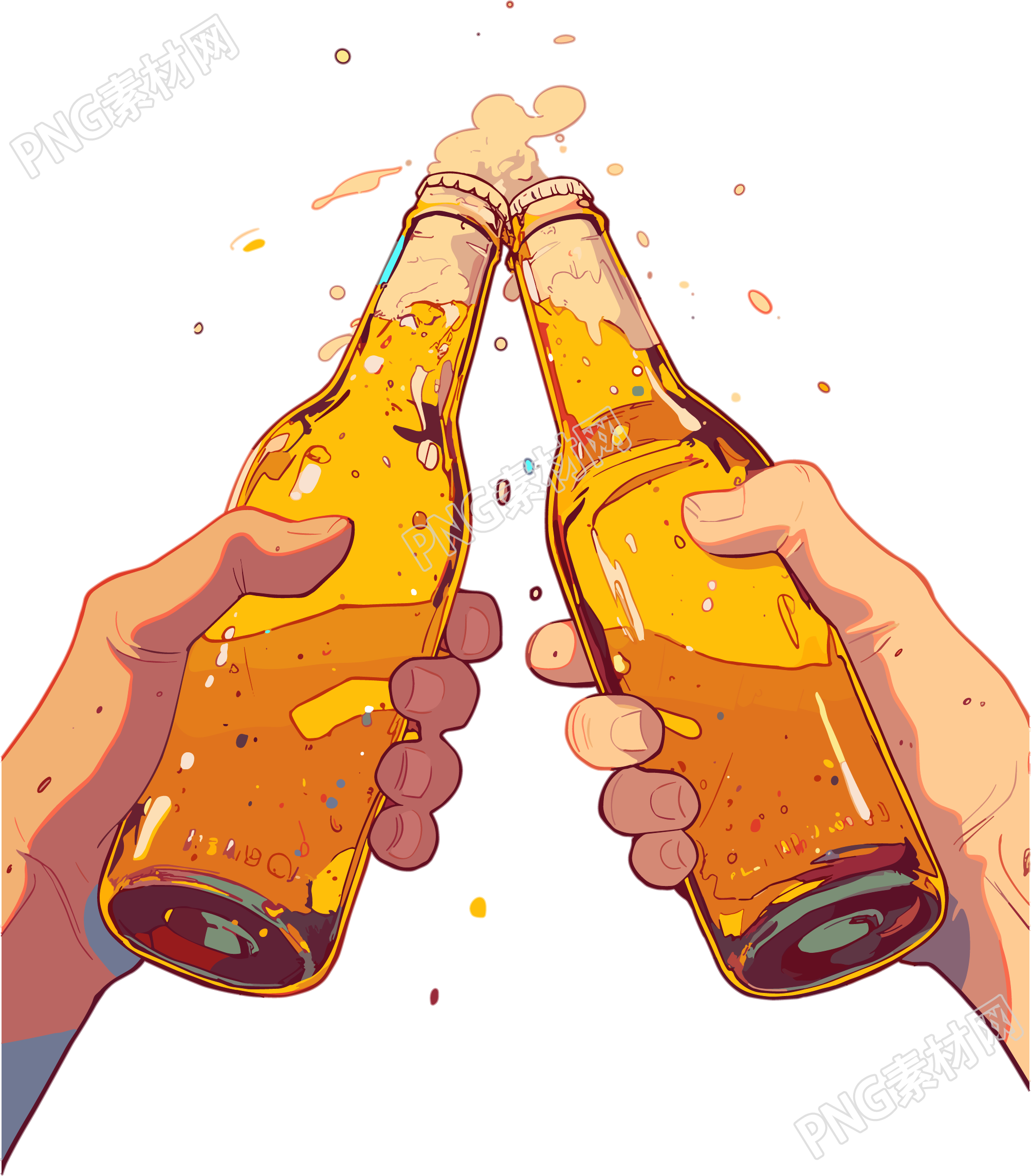 啤酒节啤酒瓶插画