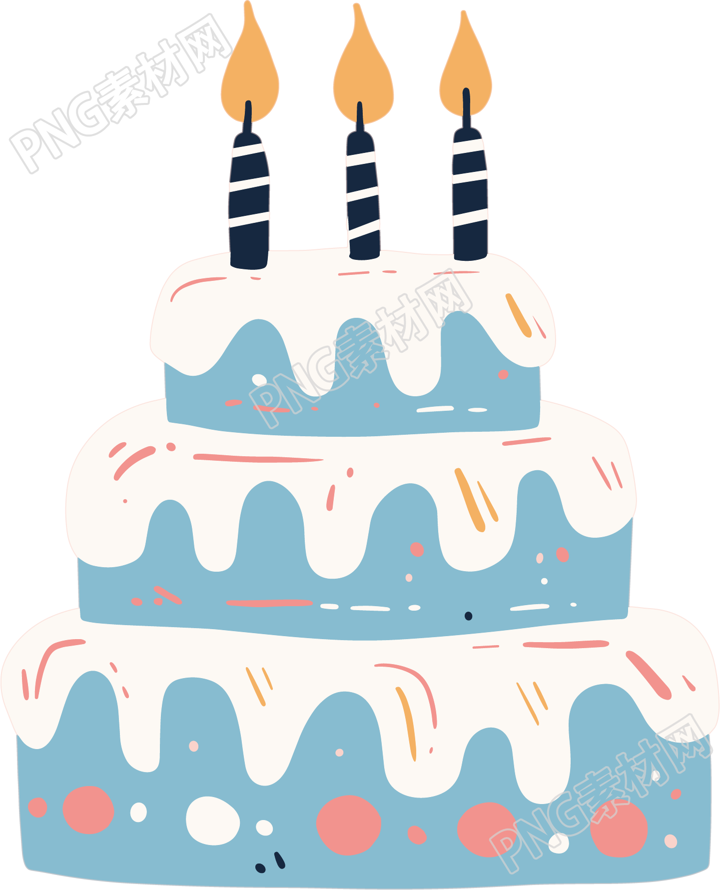 生日蛋糕彩色插图
