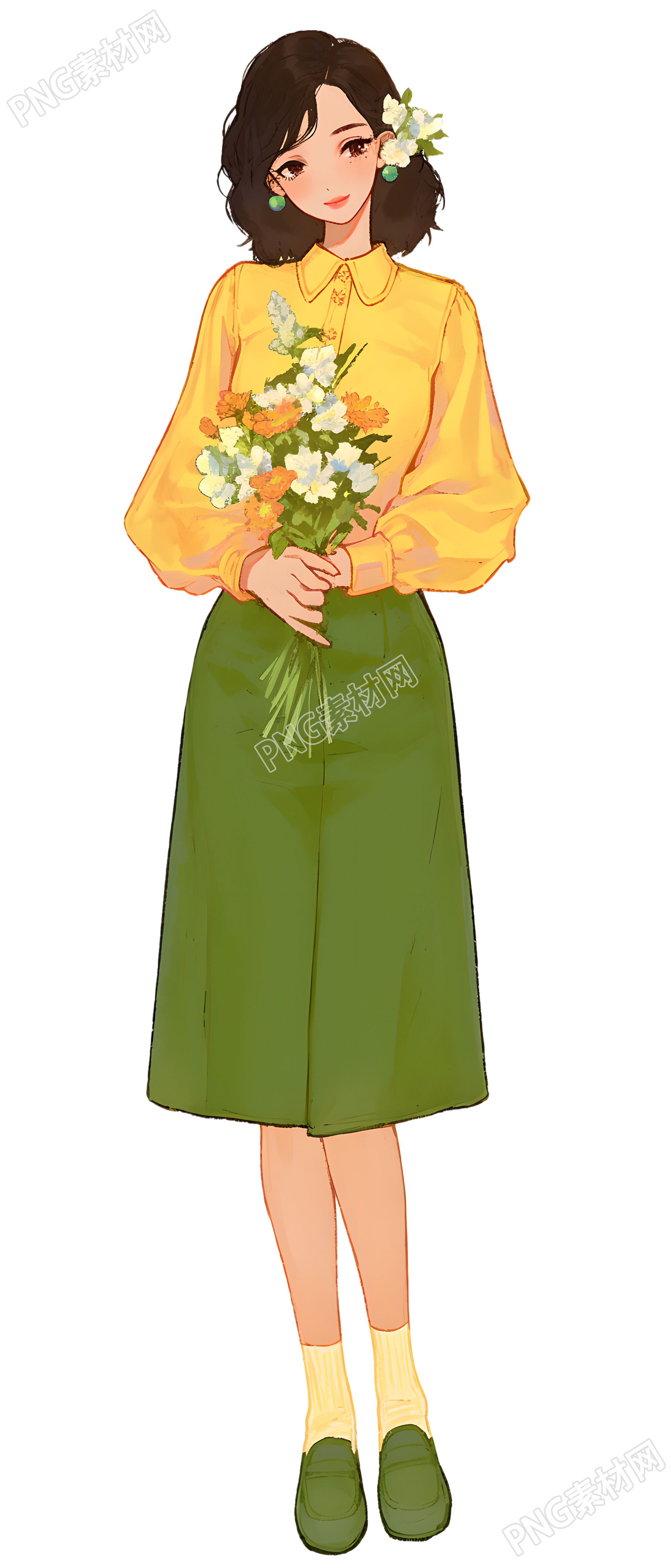 森系女孩可商用插图