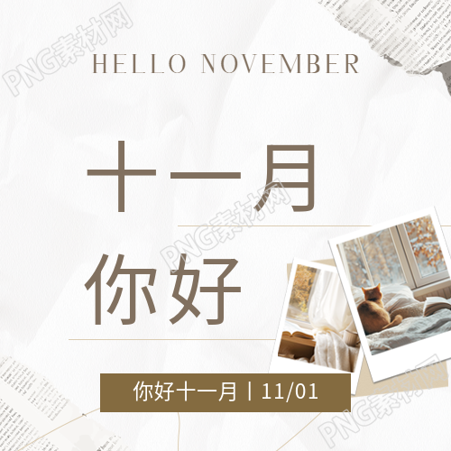 十一月你好报纸贴纸微信公众号次图